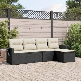 Set de muebles de jardín 5 pzas y cojines ratán sintético negro by vidaXL, Garden sets - Ref: Foro24-3252423, Price: 307,44 €...