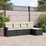 Gartenmöbel-Set 5-teilig mit schwarzen Polstern aus synthetischem Rattan von vidaXL, Gartensets - Ref: Foro24-3252423, Preis:...