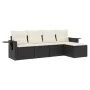 Gartenmöbel-Set 5-teilig mit schwarzen Polstern aus synthetischem Rattan von vidaXL, Gartensets - Ref: Foro24-3252423, Preis:...