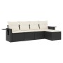Gartenmöbel-Set 5-teilig mit schwarzen Polstern aus synthetischem Rattan von vidaXL, Gartensets - Ref: Foro24-3252423, Preis:...