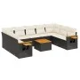 Set de sofás de jardín 10 pzas cojines ratán sintético negro by vidaXL, Garden sets - Ref: Foro24-3259522, Price: 598,31 €, D...