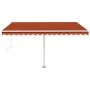 Toldo automático LED sensor de viento naranja marrón 400x350 cm by vidaXL, Awnings - Ref: Foro24-3069635, Price: 797,11 €, Di...