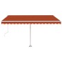 Toldo automático LED sensor de viento naranja marrón 400x350 cm by vidaXL, Awnings - Ref: Foro24-3069635, Price: 736,01 €, Di...