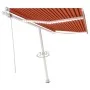 Toldo automático LED sensor de viento naranja marrón 400x350 cm by vidaXL, Awnings - Ref: Foro24-3069635, Price: 797,11 €, Di...