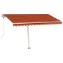 Toldo automático LED sensor de viento naranja marrón 400x350 cm by vidaXL, Awnings - Ref: Foro24-3069635, Price: 797,11 €, Di...