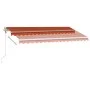 Toldo automático LED sensor de viento naranja marrón 400x350 cm by vidaXL, Awnings - Ref: Foro24-3069635, Price: 797,11 €, Di...