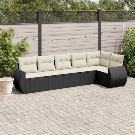 6-piece garden sofa set with black synthetic rattan cushions by vidaXL, Garden sets - Ref: Foro24-3253723, Price: 393,48 €, D...