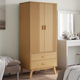 Schrank OLDEN aus massivem Pinienholz in Braun 76,5x53x172 cm von vidaXL, Kleiderschränke - Ref: Foro24-358594, Preis: 256,50...