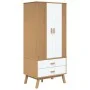 Schrank OLDEN aus massivem Kiefernholz in Weiß und Braun 76,5x53x172 cm von vidaXL, Kleiderschränke - Ref: Foro24-358596, Pre...