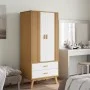 Armario OLDEN madera maciza pino blanco y marrón 76,5x53x172 cm by vidaXL, Wardrobes - Ref: Foro24-358596, Price: 251,45 €, D...