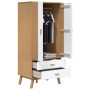 Schrank OLDEN aus massivem Kiefernholz in Weiß und Braun 76,5x53x172 cm von vidaXL, Kleiderschränke - Ref: Foro24-358596, Pre...