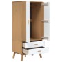 Schrank OLDEN aus massivem Kiefernholz in Weiß und Braun 76,5x53x172 cm von vidaXL, Kleiderschränke - Ref: Foro24-358596, Pre...