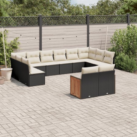 Set de sofás de jardín 12 piezas cojines ratán sintético negro by vidaXL, Garden sets - Ref: Foro24-3260523, Price: 751,29 €,...