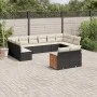 Set de sofás de jardín 12 piezas cojines ratán sintético negro by vidaXL, Garden sets - Ref: Foro24-3260523, Price: 752,10 €,...