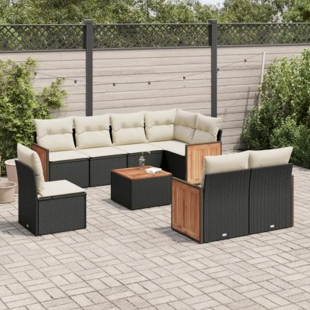 Set de sofás de jardín 8 piezas y cojines ratán sintético negro by vidaXL, Garden sets - Ref: Foro24-3260250, Price: 579,76 €...