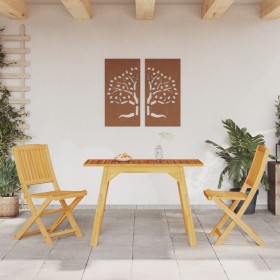 Juego de comedor de jardín 3 piezas madera maciza de acacia