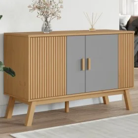 Aparador OLDEN madera maciza pino gris y marrón 114x43x73,5 cm by vidaXL, Sideboards - Ref: Foro24-358610, Price: 151,31 €, D...