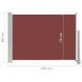 Retractable brown garden side awning 80x300 cm by vidaXL, Umbrellas - Ref: Foro24-48361, Price: 53,92 €, Discount: %