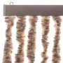 Cortina antimoscas chenilla beige y marrón oscuro 100x220 cm