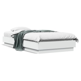 Bettgestell aus weißem Ingenieurholz 90x190 cm von vidaXL, Betten und Lattenroste - Ref: Foro24-839630, Preis: 67,37 €, Rabat...