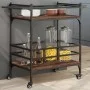 Küchenwagen aus Eichenholz, braune Ingenieurarbeit, 82x40x78,5 cm. von vidaXL, Küchen- und Speisewagen - Ref: Foro24-842365, ...