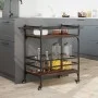 Küchenwagen aus Eichenholz, braune Ingenieurarbeit, 82x40x78,5 cm. von vidaXL, Küchen- und Speisewagen - Ref: Foro24-842365, ...
