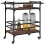 Küchenwagen aus Eichenholz, braune Ingenieurarbeit, 82x40x78,5 cm. von vidaXL, Küchen- und Speisewagen - Ref: Foro24-842365, ...