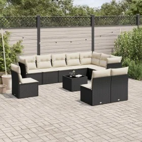 Set de sofás de jardín 11 pzas y cojines ratán sintético negro by vidaXL, Garden sets - Ref: Foro24-3249645, Price: 616,02 €,...