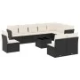 Gartensofagarnitur 11-teilig mit schwarzen Kissen aus synthetischem Rattan von vidaXL, Gartensets - Ref: Foro24-3249645, Prei...
