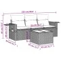 Gartensitzgruppe 4-teilig mit schwarzen Polstern aus synthetischem Rattan von vidaXL, Gartensets - Ref: Foro24-3252203, Preis...