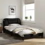 Estructura de cama con cabecero de tela negro 100x200 cm de vidaXL, Camas y somieres - Ref: Foro24-3207753, Precio: 162,15 €,...