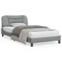Bed frame with light gray fabric headboard 100x200 cm by vidaXL, Beds and slatted bases - Ref: Foro24-3207751, Price: 145,22 ...