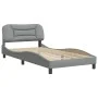Bed frame with light gray fabric headboard 100x200 cm by vidaXL, Beds and slatted bases - Ref: Foro24-3207751, Price: 145,22 ...