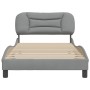Bed frame with light gray fabric headboard 100x200 cm by vidaXL, Beds and slatted bases - Ref: Foro24-3207751, Price: 141,18 ...