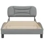 Bed frame with light gray fabric headboard 100x200 cm by vidaXL, Beds and slatted bases - Ref: Foro24-3207751, Price: 145,22 ...