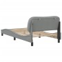 Bed frame with light gray fabric headboard 100x200 cm by vidaXL, Beds and slatted bases - Ref: Foro24-3207751, Price: 141,18 ...