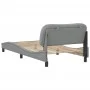 Bed frame with light gray fabric headboard 100x200 cm by vidaXL, Beds and slatted bases - Ref: Foro24-3207751, Price: 145,22 ...