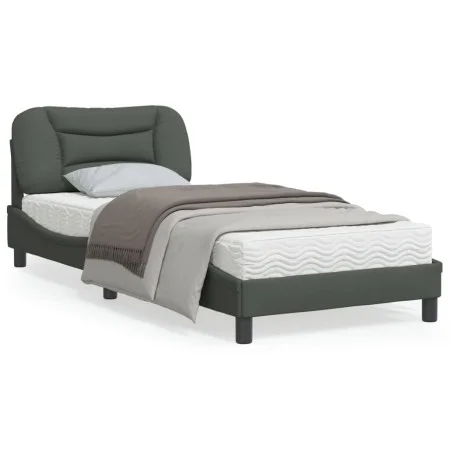 Bettgestell mit dunkelgrauem Stoffkopfteil 90x200 cm von vidaXL, Betten und Lattenroste - Ref: Foro24-3207745, Preis: 154,28 ...
