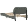 Bed frame with dark gray fabric headboard 90x200 cm by vidaXL, Beds and slatted bases - Ref: Foro24-3207745, Price: 141,49 €,...
