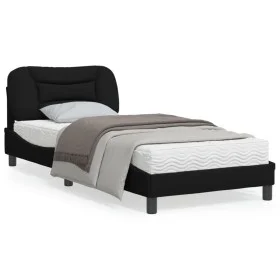Bed frame with black fabric headboard 90x190 cm by vidaXL, Beds and slatted bases - Ref: Foro24-3207739, Price: 162,93 €, Dis...