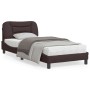 Bed frame with dark brown fabric headboard 90x200 cm by vidaXL, Beds and slatted bases - Ref: Foro24-3207747, Price: 149,60 €...