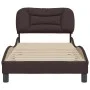 Bed frame with dark brown fabric headboard 90x200 cm by vidaXL, Beds and slatted bases - Ref: Foro24-3207747, Price: 146,53 €...