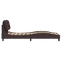 Bed frame with dark brown fabric headboard 90x200 cm by vidaXL, Beds and slatted bases - Ref: Foro24-3207747, Price: 149,60 €...