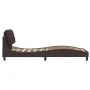 Bed frame with dark brown fabric headboard 90x200 cm by vidaXL, Beds and slatted bases - Ref: Foro24-3207747, Price: 146,53 €...