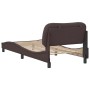 Bed frame with dark brown fabric headboard 90x200 cm by vidaXL, Beds and slatted bases - Ref: Foro24-3207747, Price: 149,60 €...
