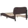 Bed frame with dark brown fabric headboard 90x200 cm by vidaXL, Beds and slatted bases - Ref: Foro24-3207747, Price: 146,53 €...