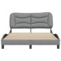Light gray fabric bed frame with headboard 120x200 cm by vidaXL, Beds and slatted bases - Ref: Foro24-3207758, Price: 182,50 ...