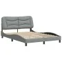 Bed frame with light gray fabric headboard 140x200 cm by vidaXL, Beds and slatted bases - Ref: Foro24-3207772, Price: 223,06 ...