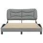Bed frame with light gray fabric headboard 140x200 cm by vidaXL, Beds and slatted bases - Ref: Foro24-3207772, Price: 223,06 ...