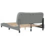 Bettgestell mit hellgrauem Stoffkopfteil 140x200 cm von vidaXL, Betten und Lattenroste - Ref: Foro24-3207772, Preis: 227,63 €...
